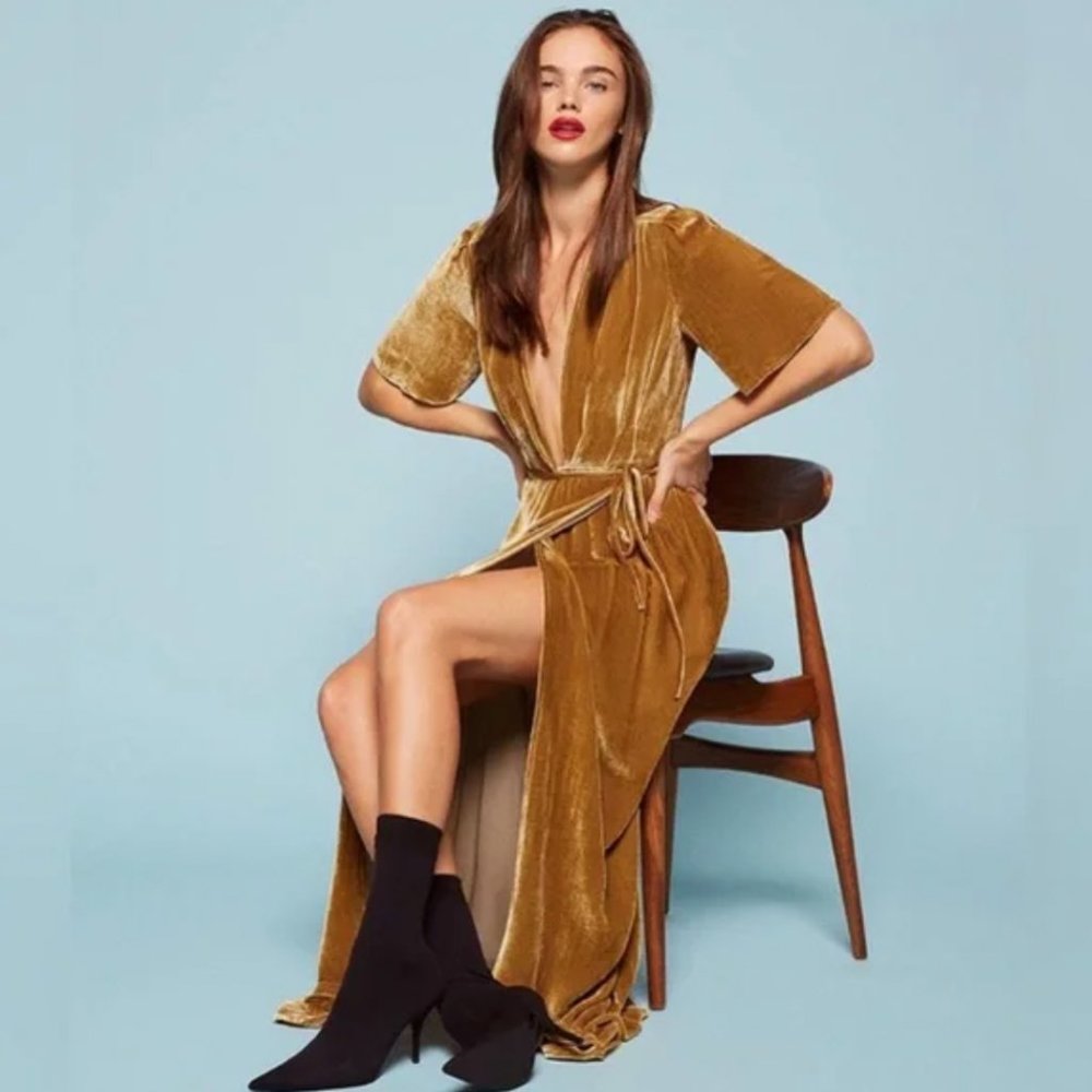 Reformation Miller Velvet Dress
